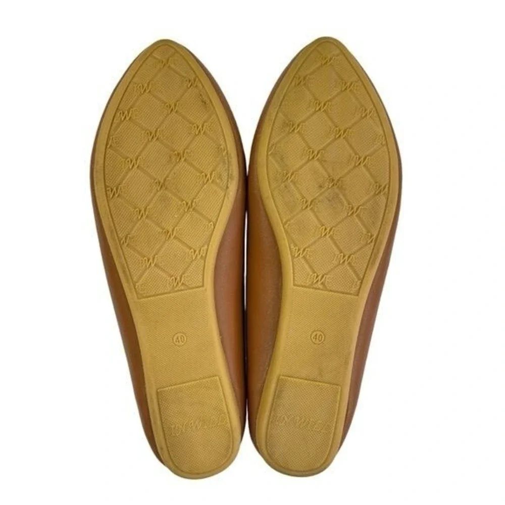 Milano Ballet Flats‎ Pointed Toe Gold Ring Preppy Parisian Quiet Luxury Chic 9